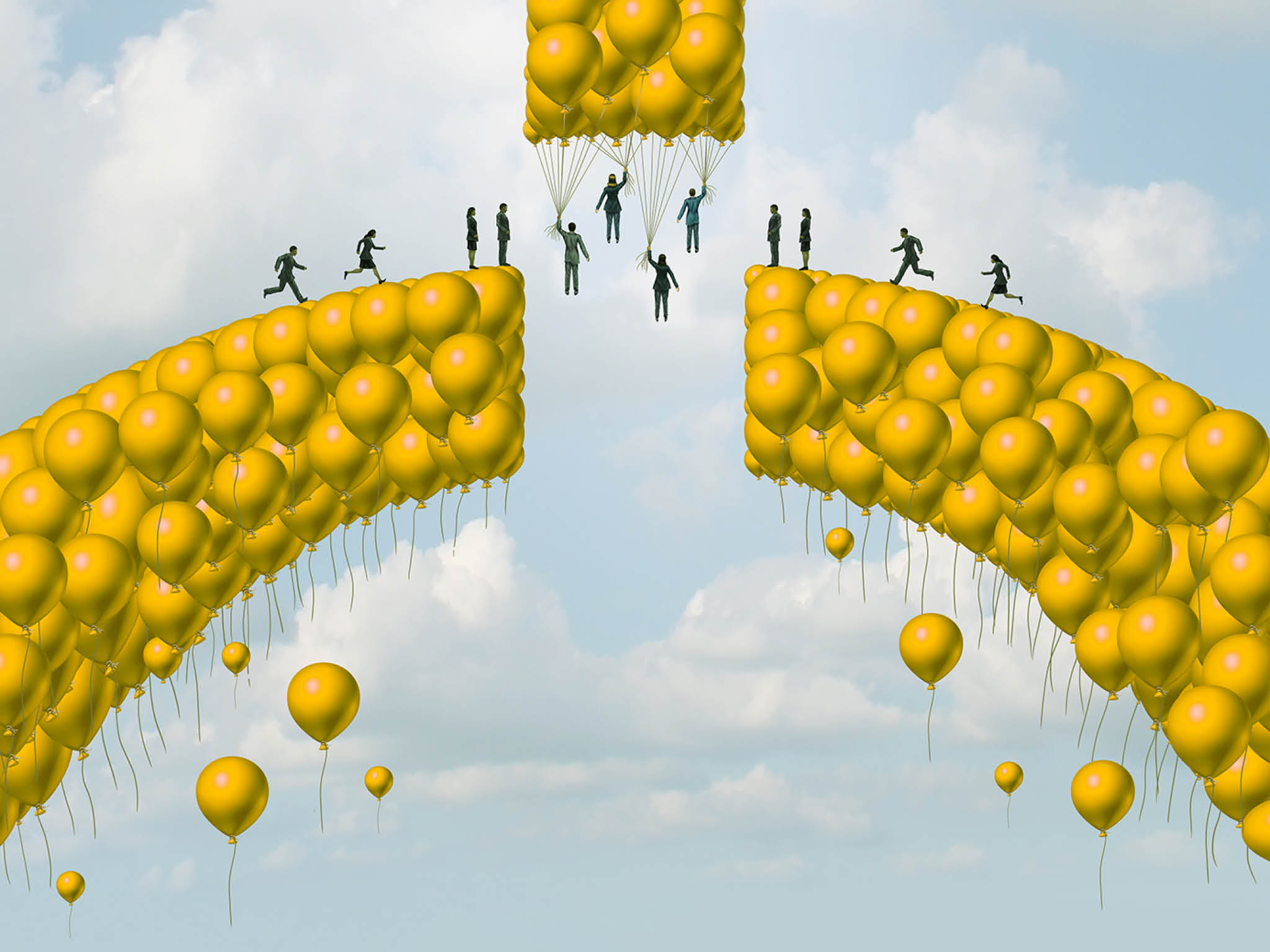 Losing employees and worker retention loss as a recruitment business and company consept with 3D illustration elements 