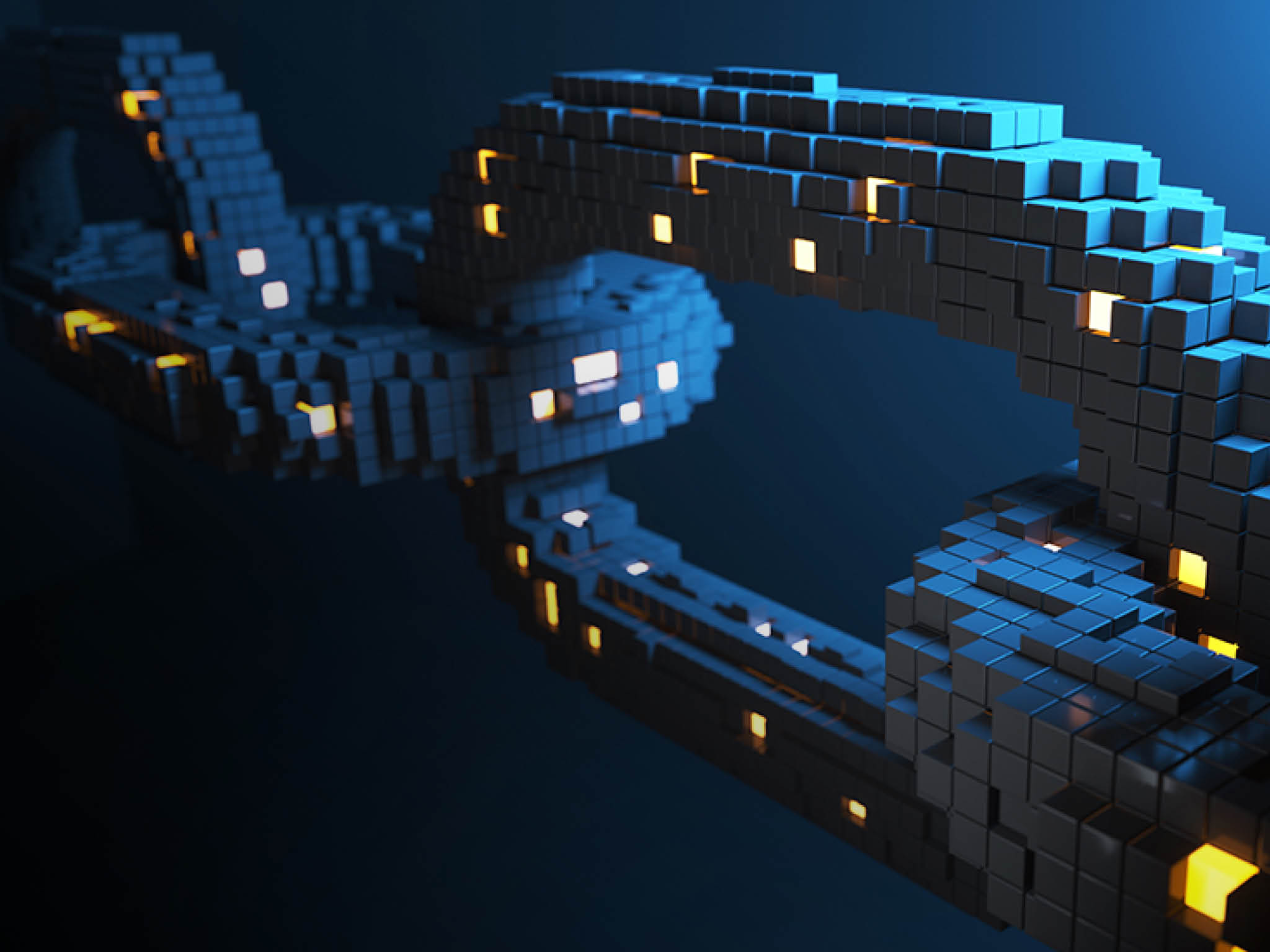 Blockchain technology concept  3D illustration