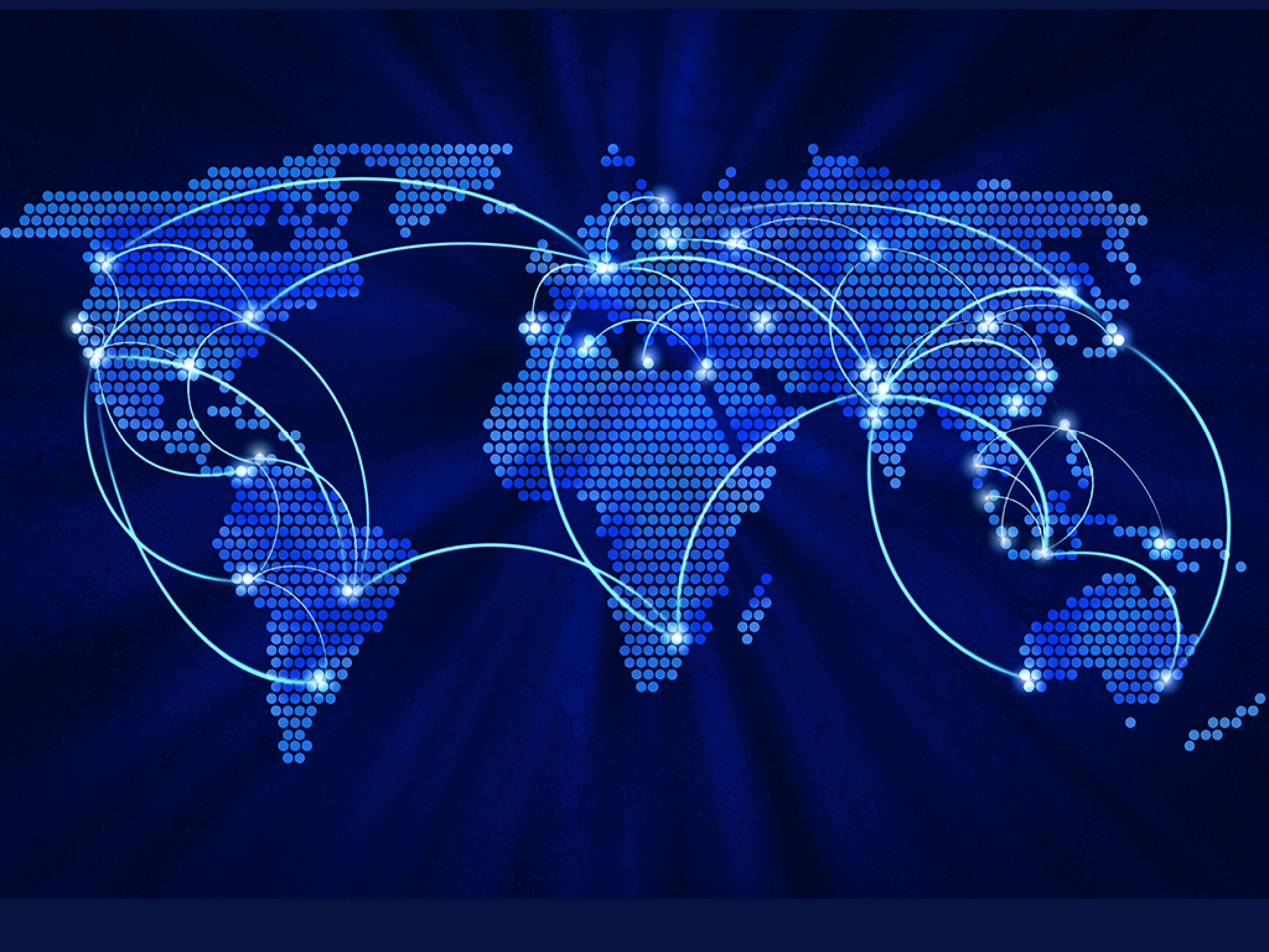 Background image with world map and connection lines