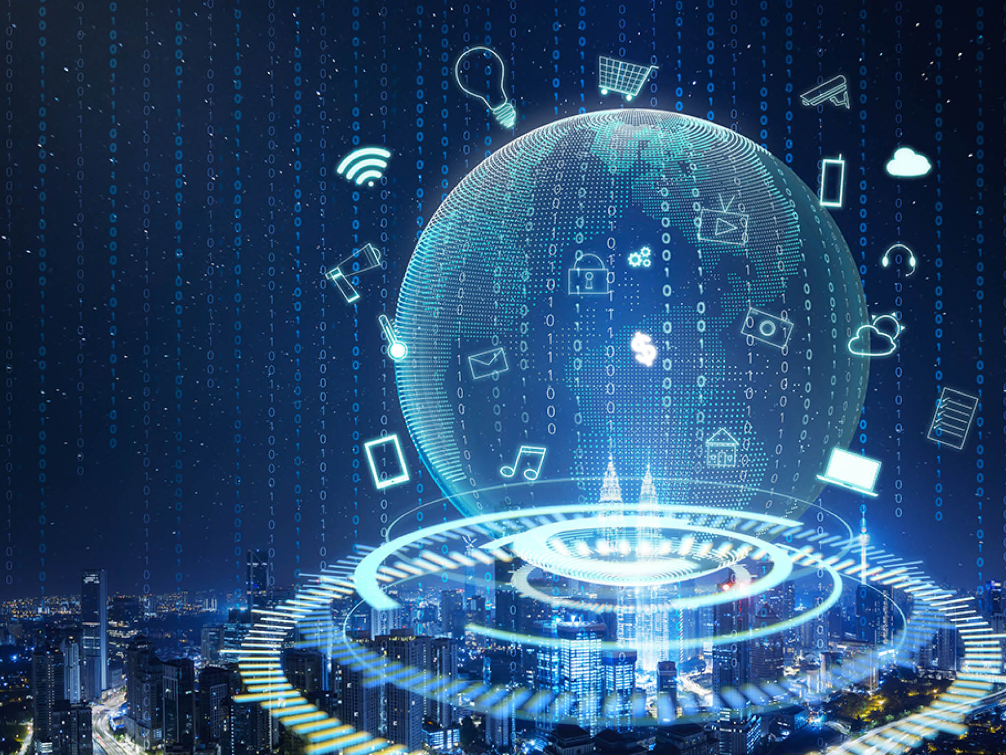 Smart city with virtual earth and internet of Things  