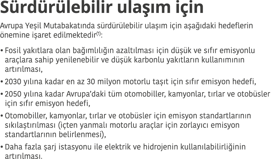 S rd r lebilir ula m i in Avrupa Ye il Mutabakat nda s rd r lebilir ula  m i in a a  daki hedeflerin  nemine i aret ...