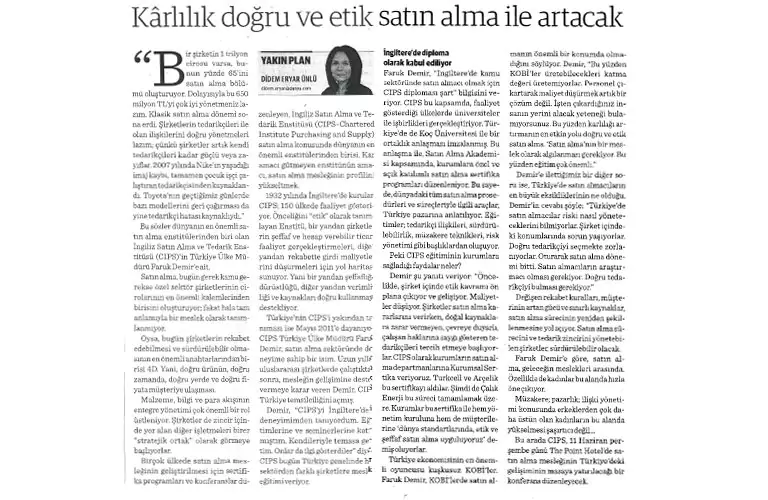 Dünya Gazetesi - Karlılık ve Etik Satınalma